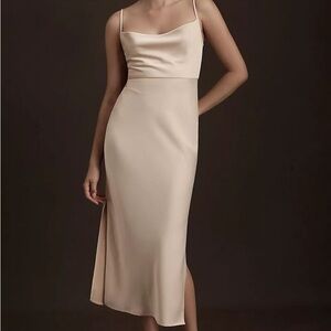 BHLDN Cali Satin Charmeuse Midi Dress